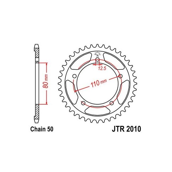 Couronne acier 48 dents JT Sprockets type 2010 chaîne 530 750 TRIDENT 1991-98 ET 900 TIGER 1991-98