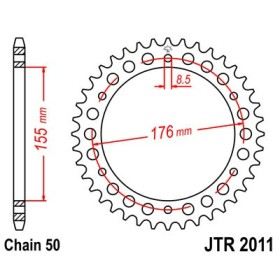 Couronne acier 45 dents JT Sprockets type 2011 chaîne 530 Triumph Speed Triple