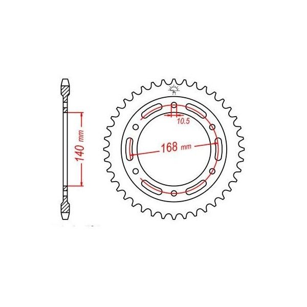 Couronne acier 42 dents JT Sprockets type 3 chaîne 525 BMW F800GS 