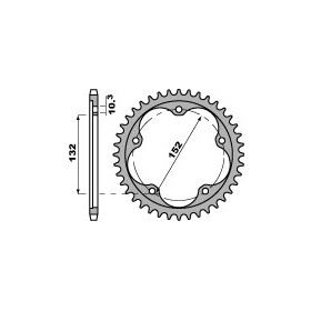 Couronne acier PBR 40 dents chaîne 525 MV F4 BRUTALE
