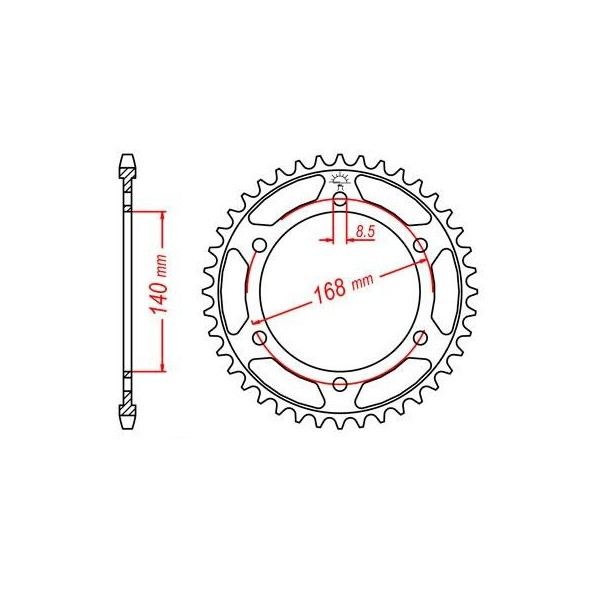 Couronne acier 47 dents JT Sprockets type 6 chaîne 525 BMW F800R 