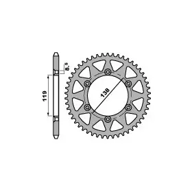 Couronne acier PBR 48 dents chaîne 520 HUSQVARNA 350 ENDURO