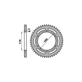 Couronne acier PBR 54 dents chaîne 520 MAICO 500 GM