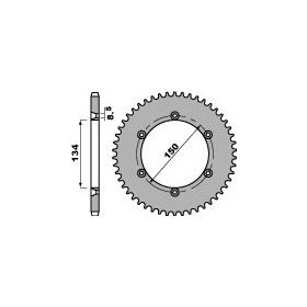 Couronne acier PBR 52 dents chaîne 428 Kawasaki KDX125