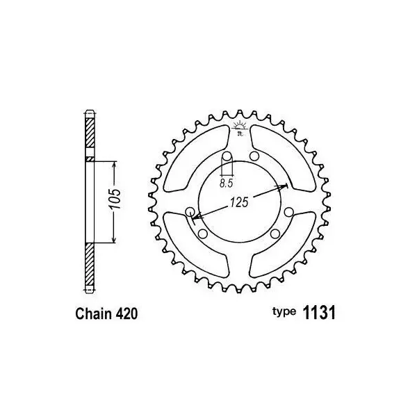 Couronne B1 acier standard - 420