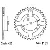 Couronne acier B1 52 dents chaine 420 Gilera/Derbi/Yamaha/Peugeot