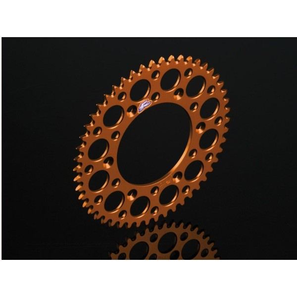 COURONNE RENTHAL 51 DENTS KTM ANTI-BOUE / ANODISE ORANGE