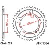 Couronne acier 45 dents JT Sprockets type 1304 chaîne 525 