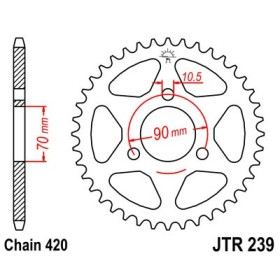 Couronne acier 40 dents JT Sprockets type 239 chaîne 420