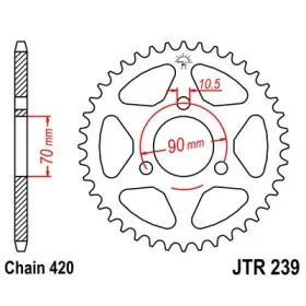 Couronne JT SPROCKETS acier standard 239 - 420