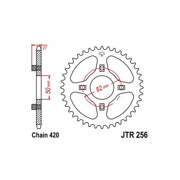 Couronne acier 38 dents JT Sprockets type 256 chaîne 420 