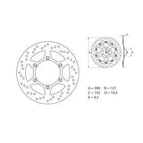 Disque de frein arrière Brembo Serie ORO rond fixe Suzuki DR650RSE