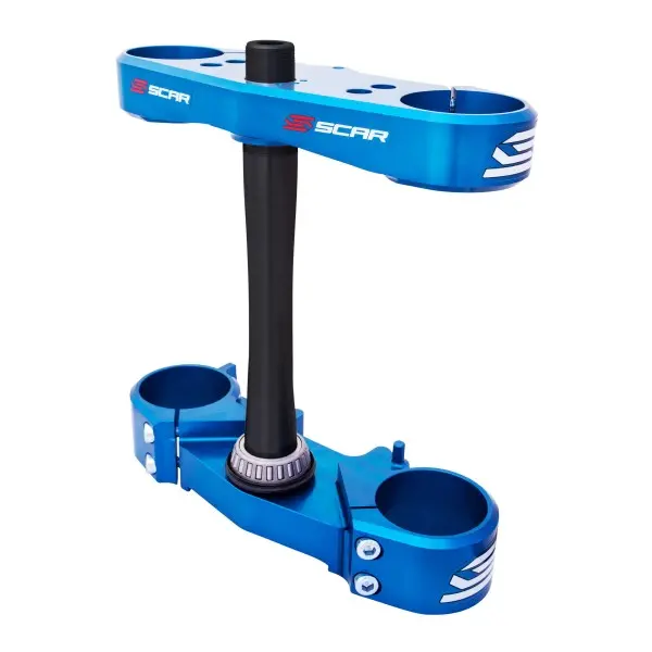 Te de fourche SCAR offset 25mm bleu Yamaha YZ65/85