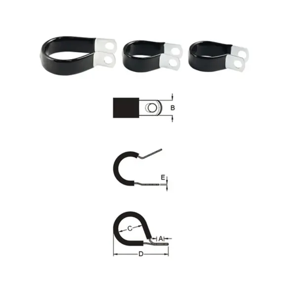 Serre-câble BIHR inox caoutchouc fin Ø19,1mm 10 pièces