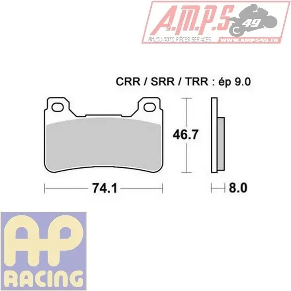 Plaquette de frein - LMP 409 CRR Usage: Piste