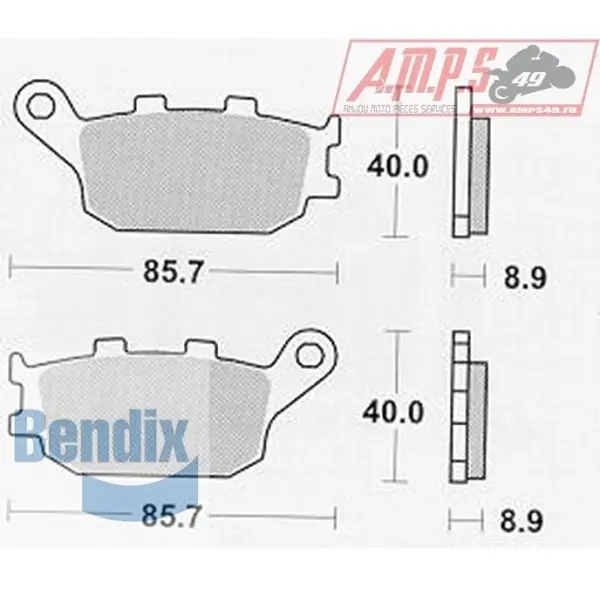 Bendix MR157 Métal fritté.Route, Arriere 