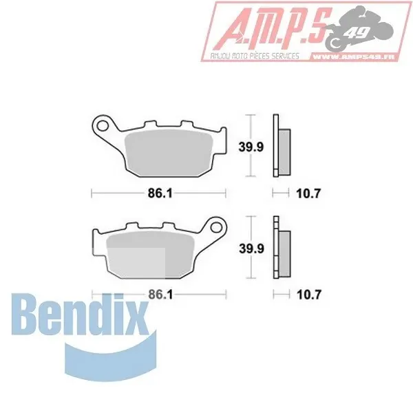 Bendix MR114 Métal fritté.Route, Arriere 