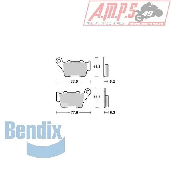 Bendix MR175 Métal fritté.Route, Arriere 
