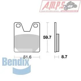Bendix MR233 Métal fritté.Route, Arriere