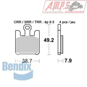 Bendix MRR288 Métal fritté. Route / Piste