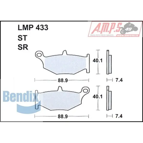 Bendix MR333 Métal fritté.Route, Arriere 