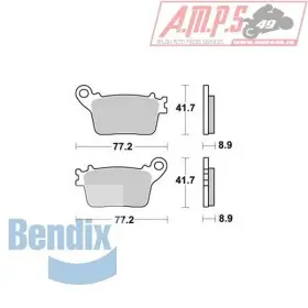 Bendix MR334 Métal fritté.Route, Arriere