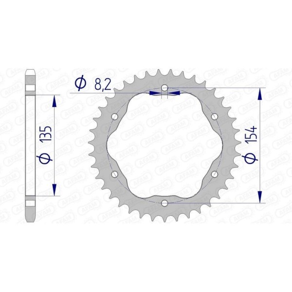 Couronne AFAM alu ultra-light anodisé dur 51804 - 520