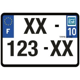 Plaque d'immatriculation 210X145 Dept.10 imprimée sans autre marquage