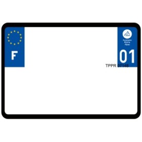 Plaque d'immatriculation 210X145 vierge Dept.01 imprimante à plaque nécessaire