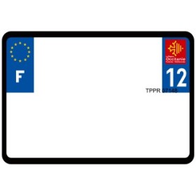 Plaque d'immatriculation 210X145 vierge Dept.12 imprimante à plaque nécessaire