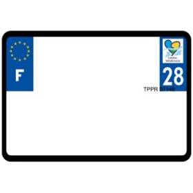 Plaque d'immatriculation 210X145 vierge Dept.28 imprimante à plaque nécessaire