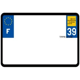 Plaque d'immatriculation 210X145 vierge Dept.39 imprimante à plaque nécessaire