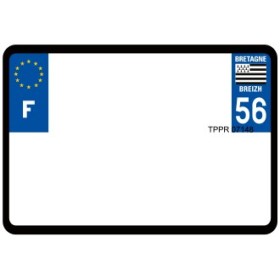 Plaque d'immatriculation 210X145 vierge Dept.56 imprimante à plaque nécessaire