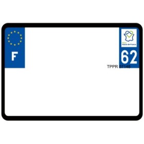 Plaque d'immatriculation 210X145 vierge Dept.62 imprimante à plaque nécessaire