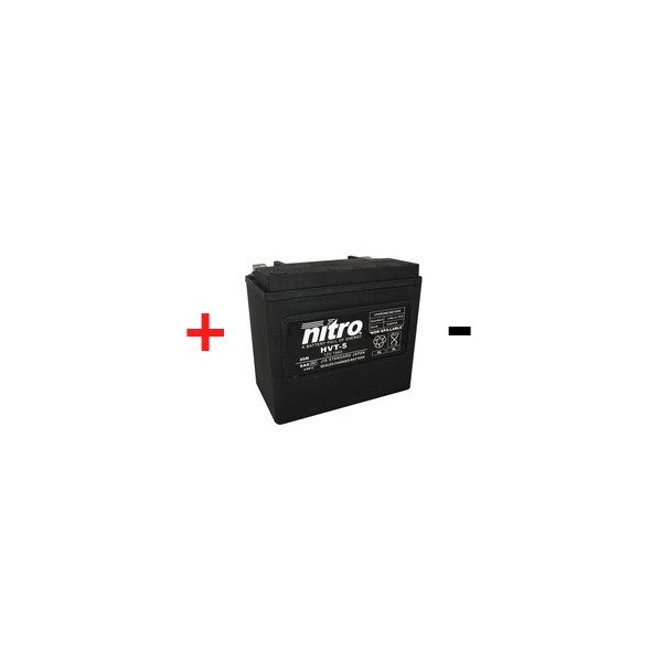 Batterie NITRO HVT-05 19Ah, AGM-Gel Technol., Harley-Qualité OE Nr.65991-82B (: YB16-B / CB16-B / HVT05) 19Ah 12V mit 325A Lxl