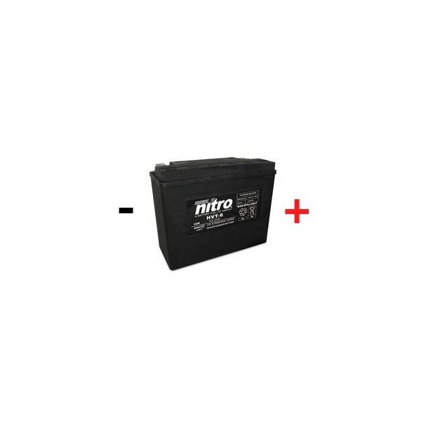 Batterie NITRO HVT-06 22Ah, AGM-Gel Technol., Harley-Qualité OE Nr.66010-82B (: YTX24HL-BS / HVT06) 22Ah 12V mit 350A LxlxH : 