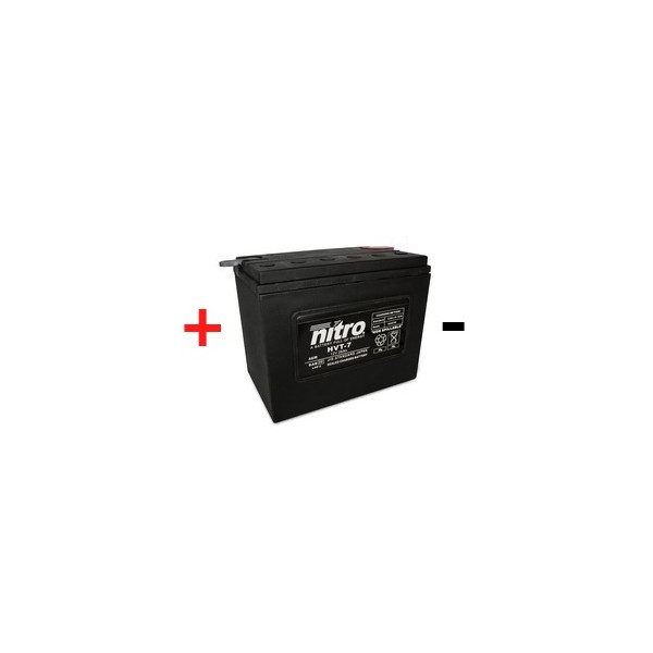 Batterie NITRO HVT-07 28Ah, AGM-Gel Technol., Harley-Qualité OE Nr.66007-84 (: CHD4-12), YHD12 / HVT07 28Ah 12V mit 350A LxlxH