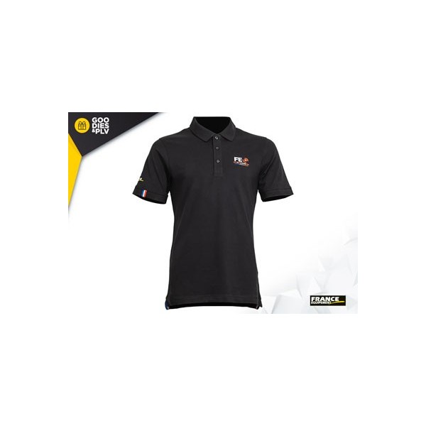 1 Polo Homme Noir FE RACING Taille XL - Manche courte taille piquée 210grs/m2 100% coton - Goodies FE (Valeur 55 Points) 