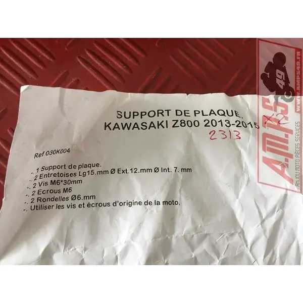 SUPPORT DE PLAQUE Z800 2013-2015LOTAYAM354155new