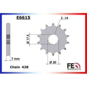 PIGNON SACH 125.ZX'98-ZZ.125'98 13 428