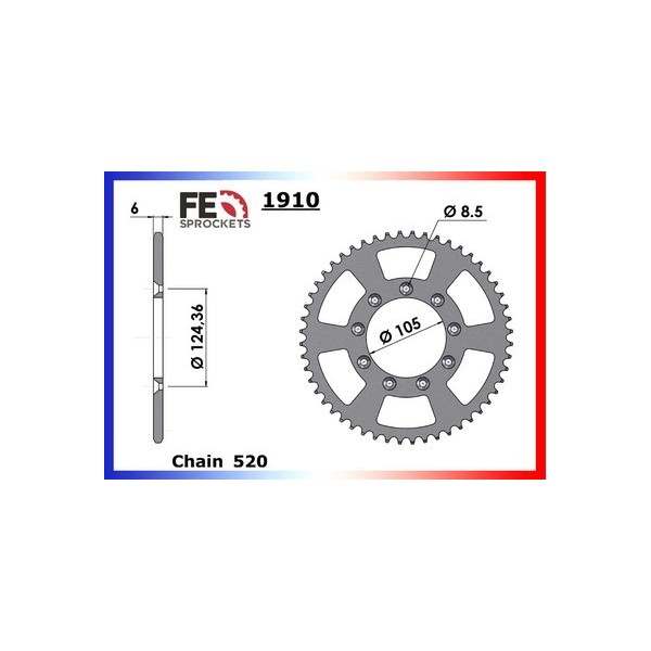 COURONNE ACIER TM.80 '94/95 Grandes Roues 49 520 