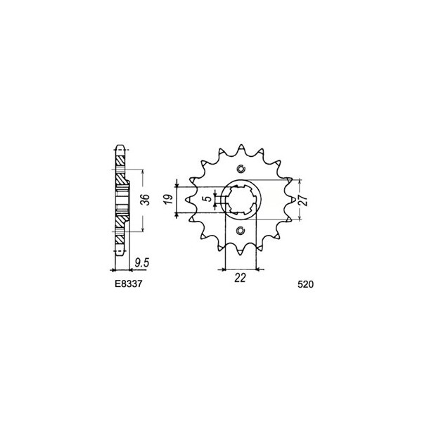 PIGNON HONDA CR480/500/C/D/E/F 14 