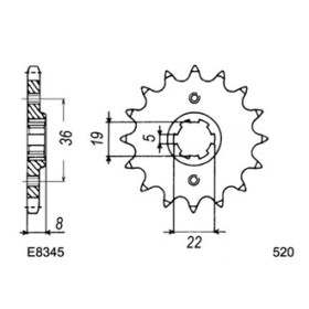 PIGNON HONDA XR350R '85/86 13 520