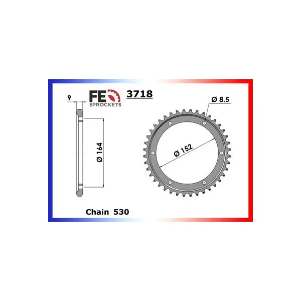 COURONNE ACIER COUR AC XT500-XT400'81 46 530