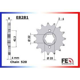 PIGNON HONDA XLM/XLL/XLRM.600 13