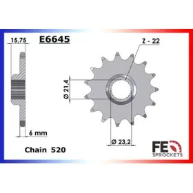 PIGNON XT600Z/T 87 F/DISQUE 15