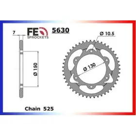 COURONNE ACIER CA XL600VTRANSALP'87/00 49 525