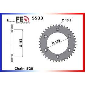COURONNE ACIER XR.650 '93/09 45 520