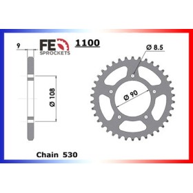 COURONNE ACIER DUCATI 500/600/900 "AM" 42