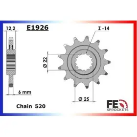 PIGNON GAS-GAS 250/450 ENDURO'97/13 11 520